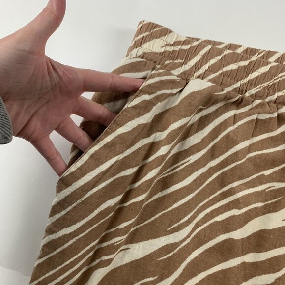 A New Day Brown Zebra Print Linen Blend Wide Leg Lounge Pant 3X New - Picture 4 of 8